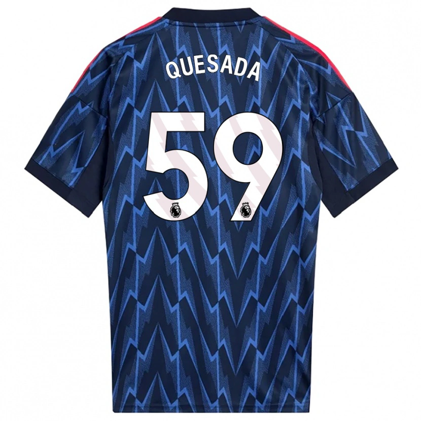 Danxen Dame Elián Quesada #59 Marineblå Rød Bortetrøye Drakt Trøye 2025/26 Skjorter T-Skjorte