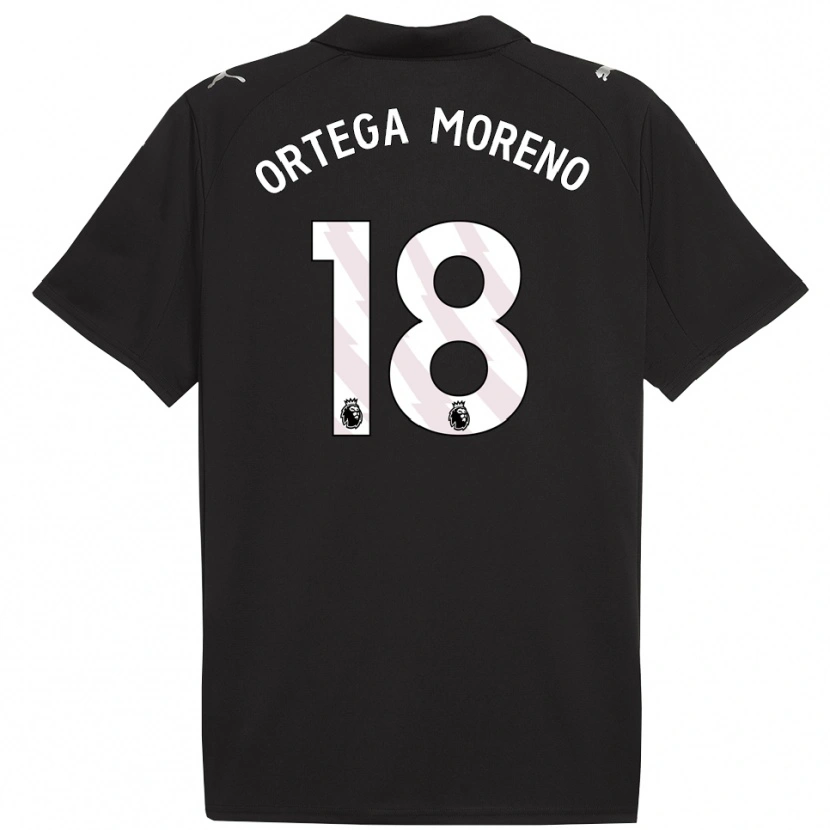 Danxen Dame Stefan Ortega #18 Svart Hvit Bortetrøye Drakt Trøye 2025/26 Skjorter T-Skjorte