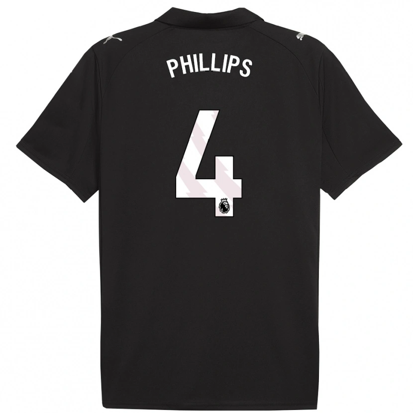 Danxen Dame Kalvin Phillips #4 Svart Hvit Bortetrøye Drakt Trøye 2025/26 Skjorter T-Skjorte