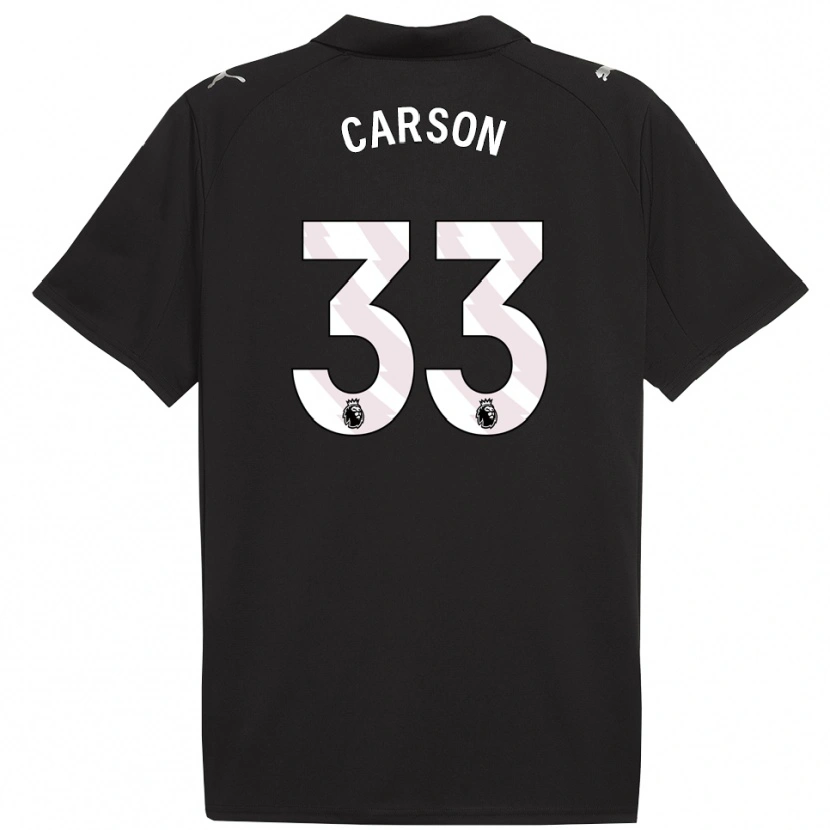 Danxen Dame Scott Carson #33 Svart Hvit Bortetrøye Drakt Trøye 2025/26 Skjorter T-Skjorte
