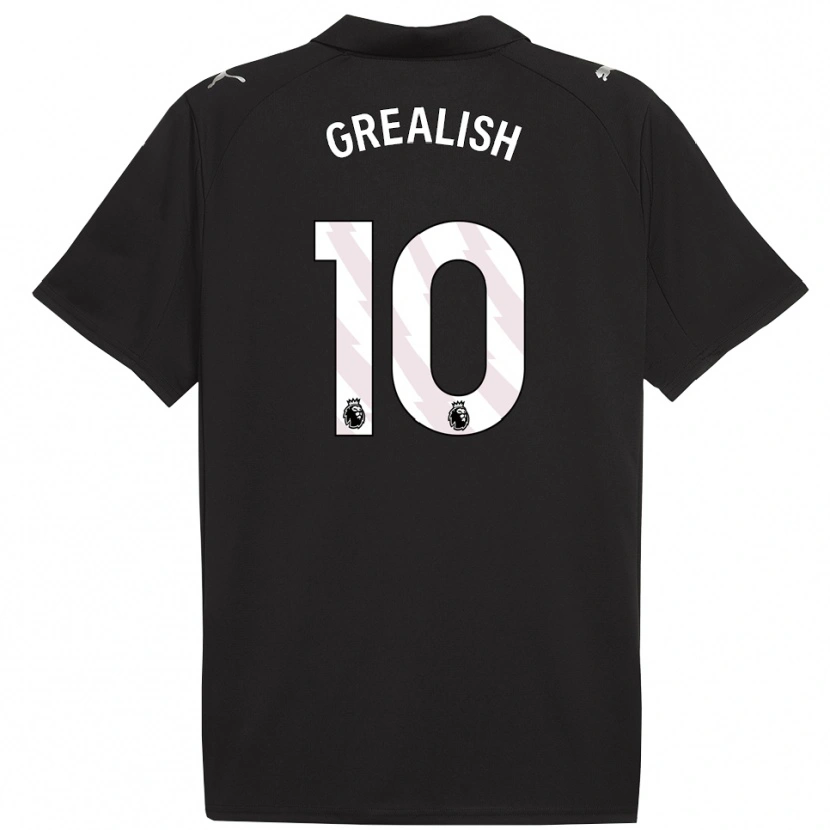 Danxen Dame Jack Grealish #10 Svart Hvit Bortetrøye Drakt Trøye 2025/26 Skjorter T-Skjorte