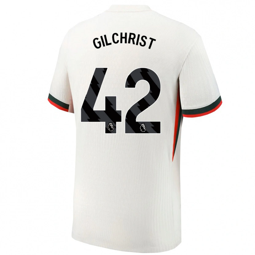 Danxen Dame Alfie Gilchrist #42 Hvit Grønn Bortetrøye Drakt Trøye 2025/26 Skjorter T-Skjorte