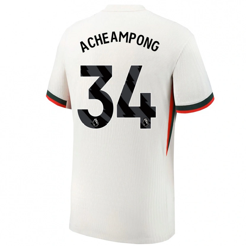 Danxen Dame Josh Acheampong #34 Hvit Grønn Bortetrøye Drakt Trøye 2025/26 Skjorter T-Skjorte