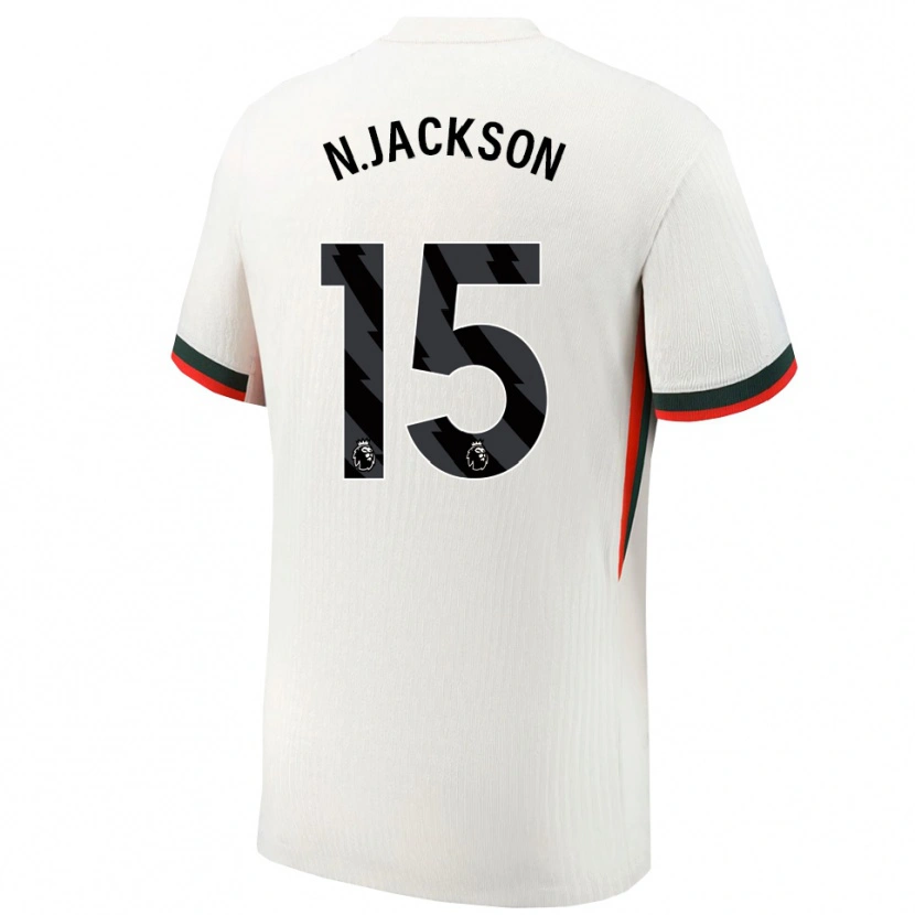 Danxen Dame Nicolas Jackson #15 Hvit Grønn Bortetrøye Drakt Trøye 2025/26 Skjorter T-Skjorte