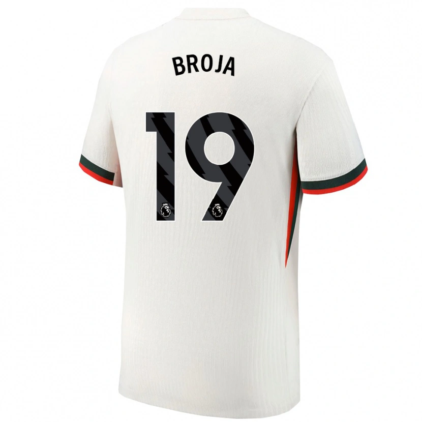 Danxen Dame Armando Broja #19 Hvit Grønn Bortetrøye Drakt Trøye 2025/26 Skjorter T-Skjorte