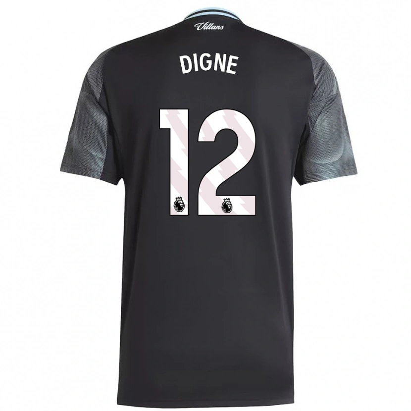 Danxen Dame Lucas Digne #12 Svart Himmelsblå Bortetrøye Drakt Trøye 2025/26 Skjorter T-Skjorte