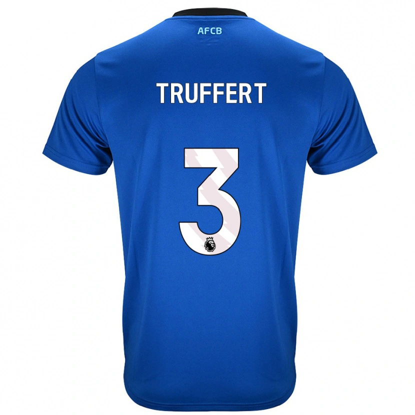 Danxen Dame Adrien Truffert #3 Blå Svart Bortetrøye Drakt Trøye 2025/26 Skjorter T-Skjorte