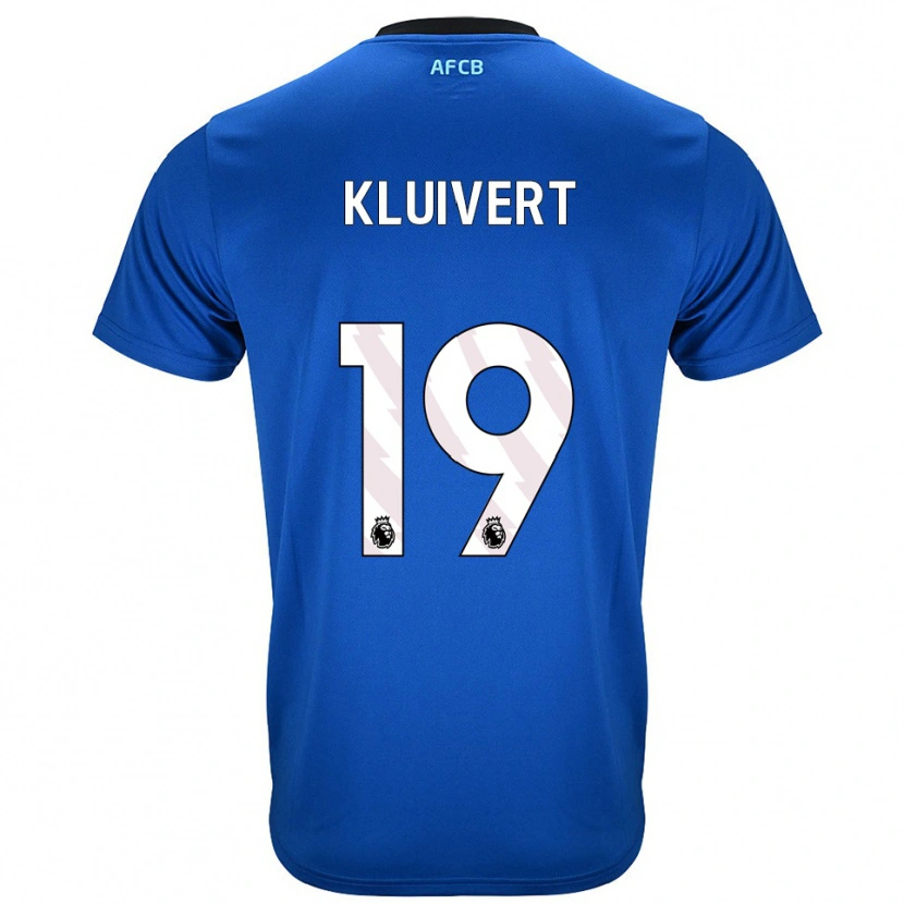 Danxen Dame Justin Kluivert #19 Blå Svart Bortetrøye Drakt Trøye 2025/26 Skjorter T-Skjorte