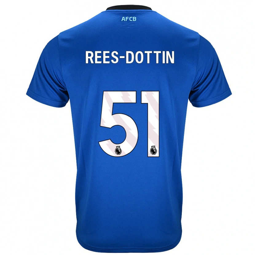 Danxen Dame Remy Rees-Dottin #51 Blå Svart Bortetrøye Drakt Trøye 2025/26 Skjorter T-Skjorte