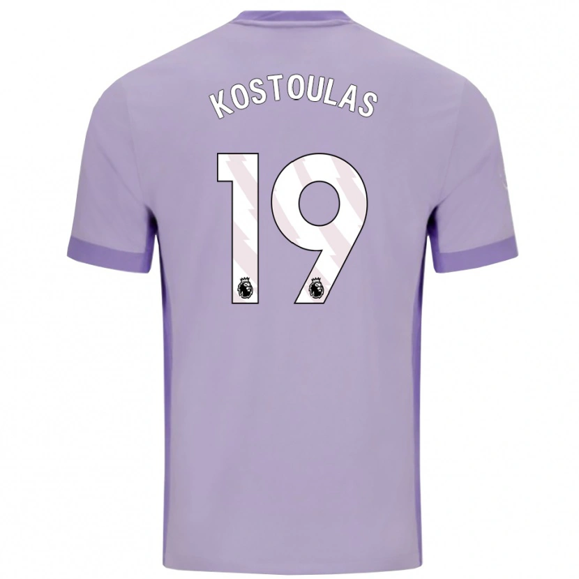 Danxen Dame Charalampos Kostoulas #19 Taro Lilla Hvit Bortetrøye Drakt Trøye 2025/26 Skjorter T-Skjorte