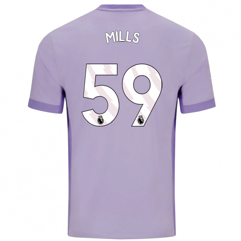 Danxen Dame Harry Mills #59 Taro Lilla Hvit Bortetrøye Drakt Trøye 2025/26 Skjorter T-Skjorte