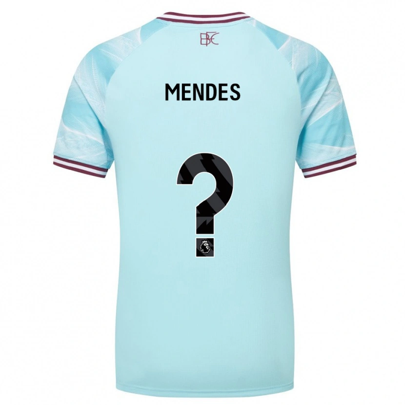 Danxen Dame João Mendes #0 Himmelsblå Burgunder Bortetrøye Drakt Trøye 2025/26 Skjorter T-Skjorte