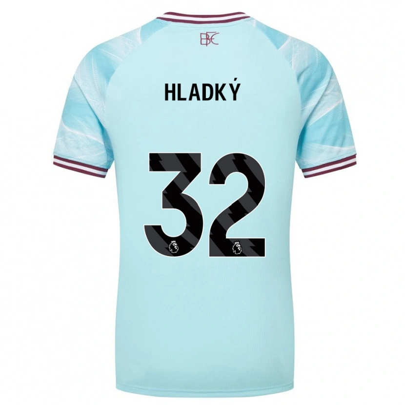 Danxen Dame Vaclav Hladky #32 Himmelsblå Burgunder Bortetrøye Drakt Trøye 2025/26 Skjorter T-Skjorte