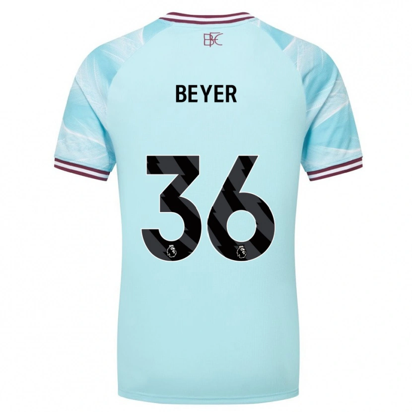 Danxen Dame Jordan Beyer #36 Himmelsblå Burgunder Bortetrøye Drakt Trøye 2025/26 Skjorter T-Skjorte
