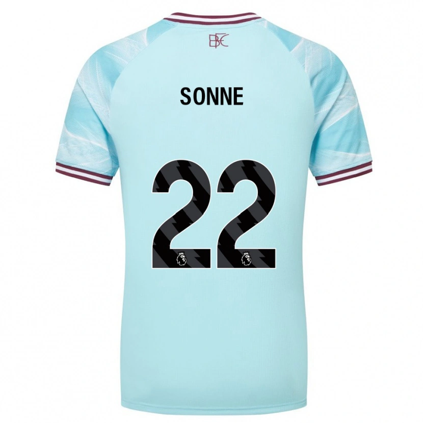 Danxen Dame Oliver Sonne #22 Himmelsblå Burgunder Bortetrøye Drakt Trøye 2025/26 Skjorter T-Skjorte
