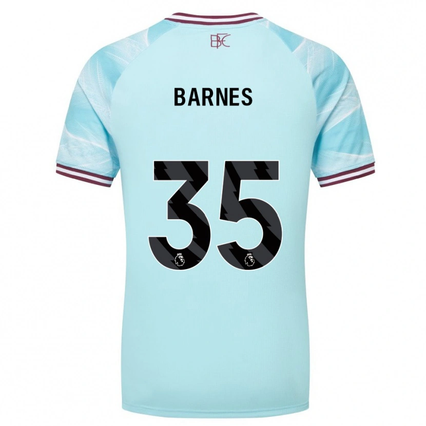 Danxen Dame Ashley Barnes #35 Himmelsblå Burgunder Bortetrøye Drakt Trøye 2025/26 Skjorter T-Skjorte