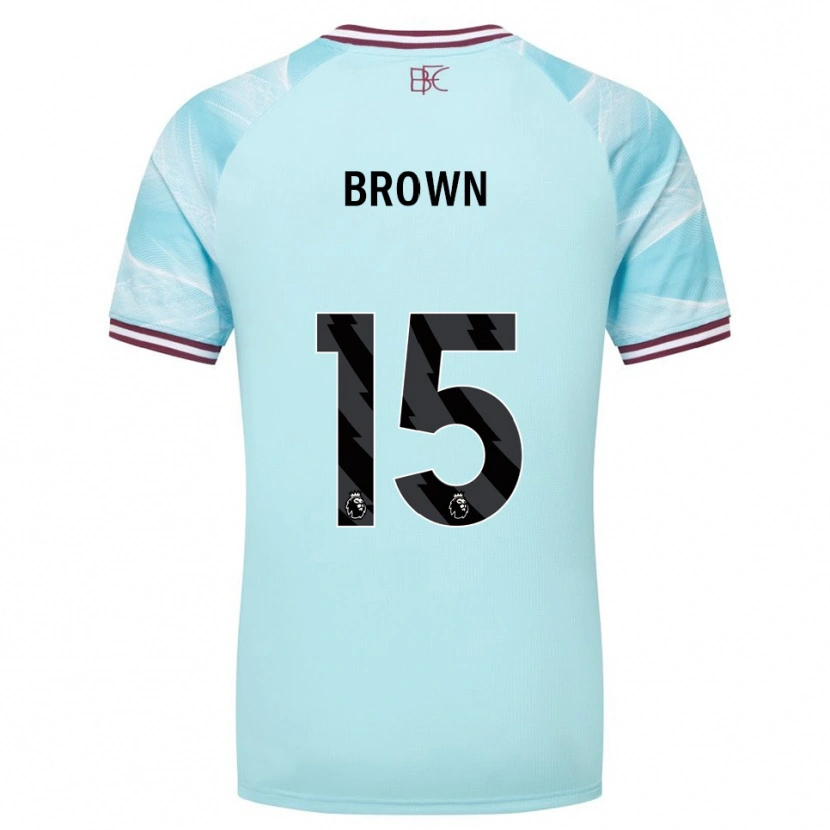 Danxen Dame Kian Mcmahon-Brown #15 Himmelsblå Burgunder Bortetrøye Drakt Trøye 2025/26 Skjorter T-Skjorte