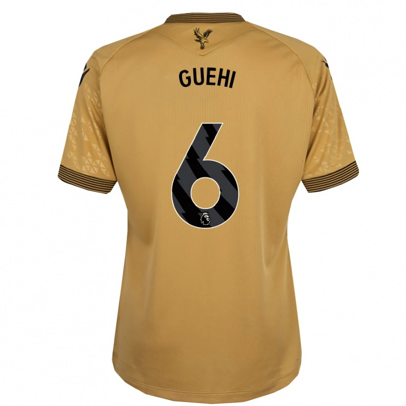 Danxen Dame Marc Guéhi #6 Gull Svart Bortetrøye Drakt Trøye 2025/26 Skjorter T-Skjorte
