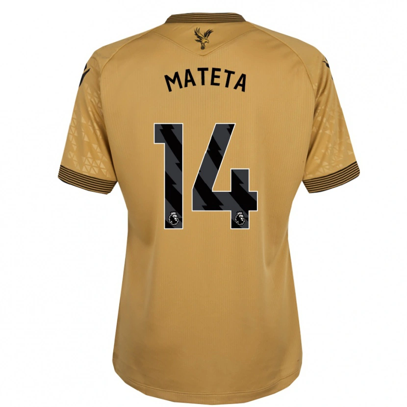 Danxen Dame Jean-Philippe Mateta #14 Gull Svart Bortetrøye Drakt Trøye 2025/26 Skjorter T-Skjorte