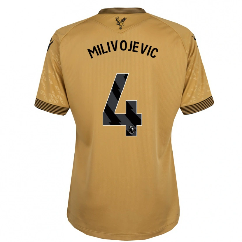 Danxen Dame Luka Milivojevic #4 Gull Svart Bortetrøye Drakt Trøye 2025/26 Skjorter T-Skjorte