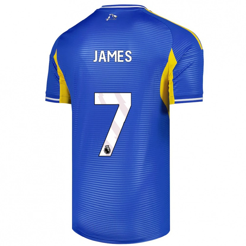 Danxen Dame Daniel James #7 Blå Gul Bortetrøye Drakt Trøye 2025/26 Skjorter T-Skjorte