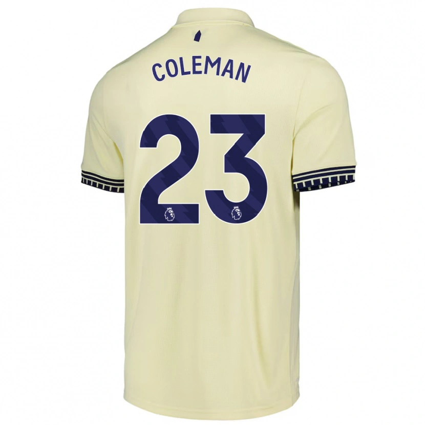 Danxen Dame Séamus Coleman #23 Off White Svart Bortetrøye Drakt Trøye 2025/26 Skjorter T-Skjorte