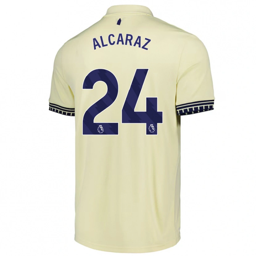 Danxen Dame Carlos Alcaraz #24 Off White Svart Bortetrøye Drakt Trøye 2025/26 Skjorter T-Skjorte