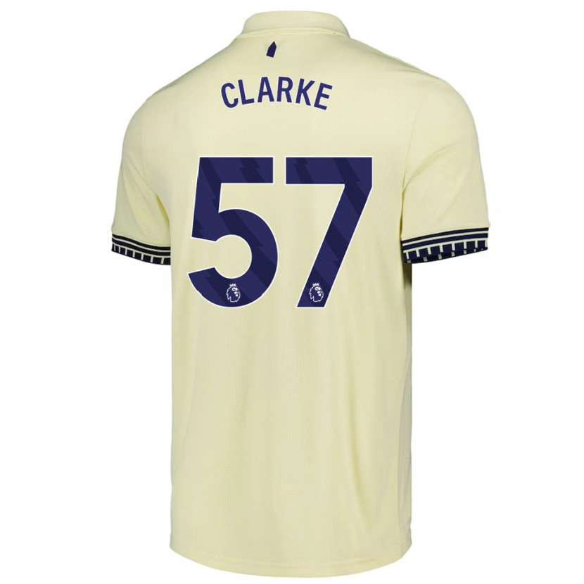 Danxen Dame Justin Clarke #57 Off White Svart Bortetrøye Drakt Trøye 2025/26 Skjorter T-Skjorte
