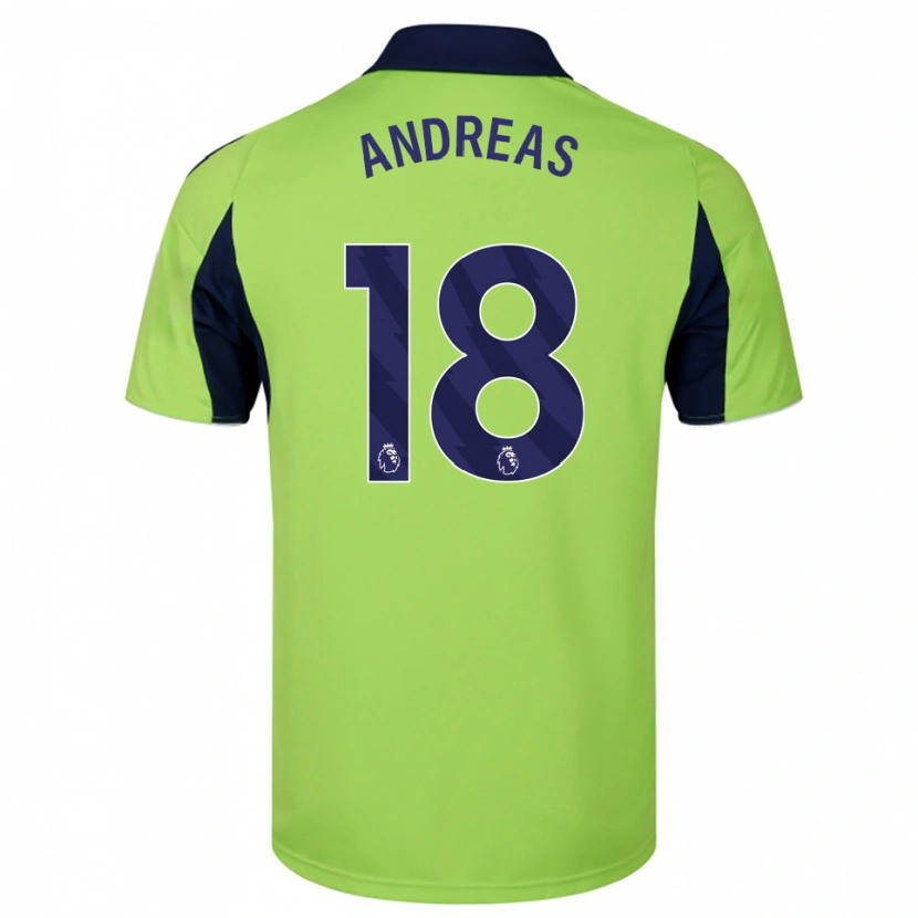 Danxen Dame Andreas Pereira #18 Grønn Marineblå Hvit Bortetrøye Drakt Trøye 2025/26 Skjorter T-Skjorte