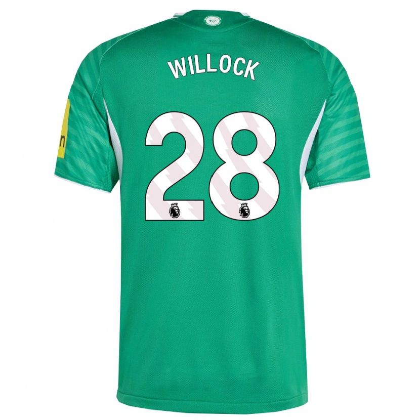 Danxen Dame Joe Willock #28 Grønn Hvit Bortetrøye Drakt Trøye 2025/26 Skjorter T-Skjorte