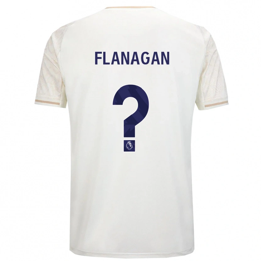Danxen Dame Theo Flanagan #0 Off White Svart Bortetrøye Drakt Trøye 2025/26 Skjorter T-Skjorte