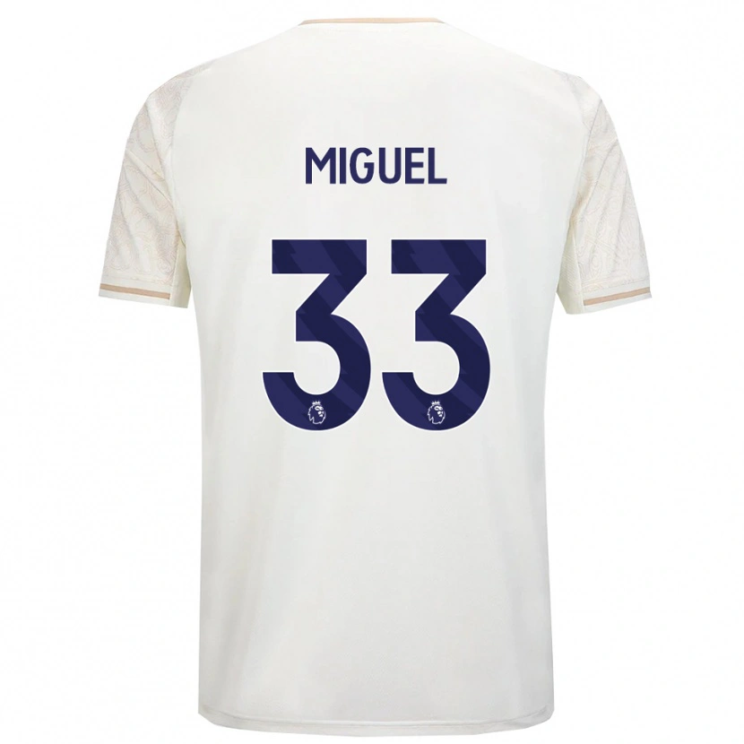 Danxen Dame Carlos Miguel #33 Off White Svart Bortetrøye Drakt Trøye 2025/26 Skjorter T-Skjorte