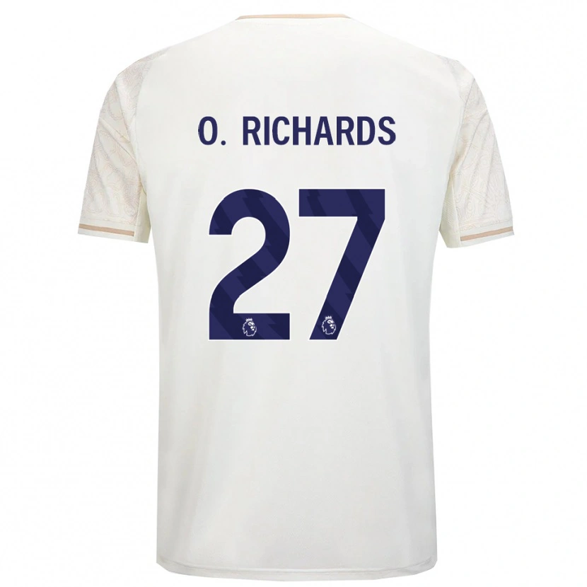 Danxen Dame Omar Richards #27 Off White Svart Bortetrøye Drakt Trøye 2025/26 Skjorter T-Skjorte
