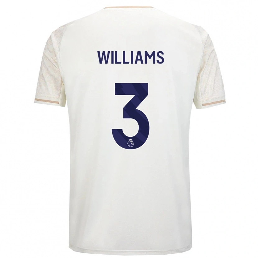 Danxen Dame Neco Williams #3 Off White Svart Bortetrøye Drakt Trøye 2025/26 Skjorter T-Skjorte