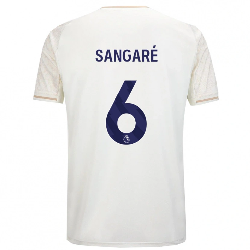 Danxen Dame Ibrahim Sangaré #6 Off White Svart Bortetrøye Drakt Trøye 2025/26 Skjorter T-Skjorte