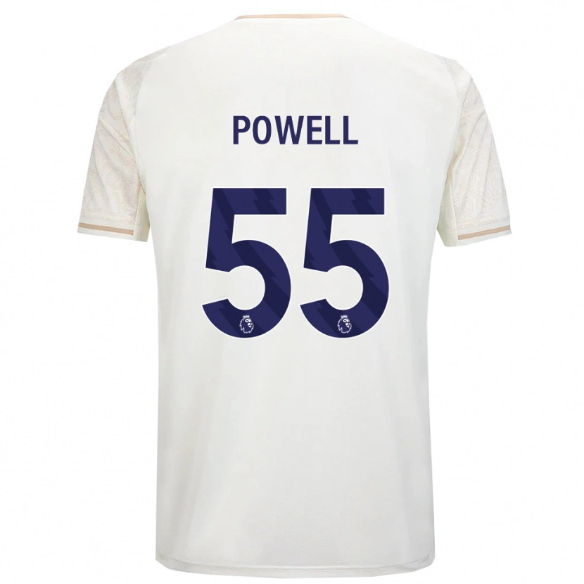 Danxen Dame Josh Powell #55 Off White Svart Bortetrøye Drakt Trøye 2025/26 Skjorter T-Skjorte