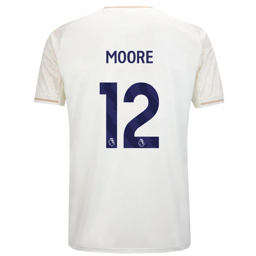 Danxen Dame Daniel Moore #12 Off White Svart Bortetrøye Drakt Trøye 2025/26 Skjorter T-Skjorte