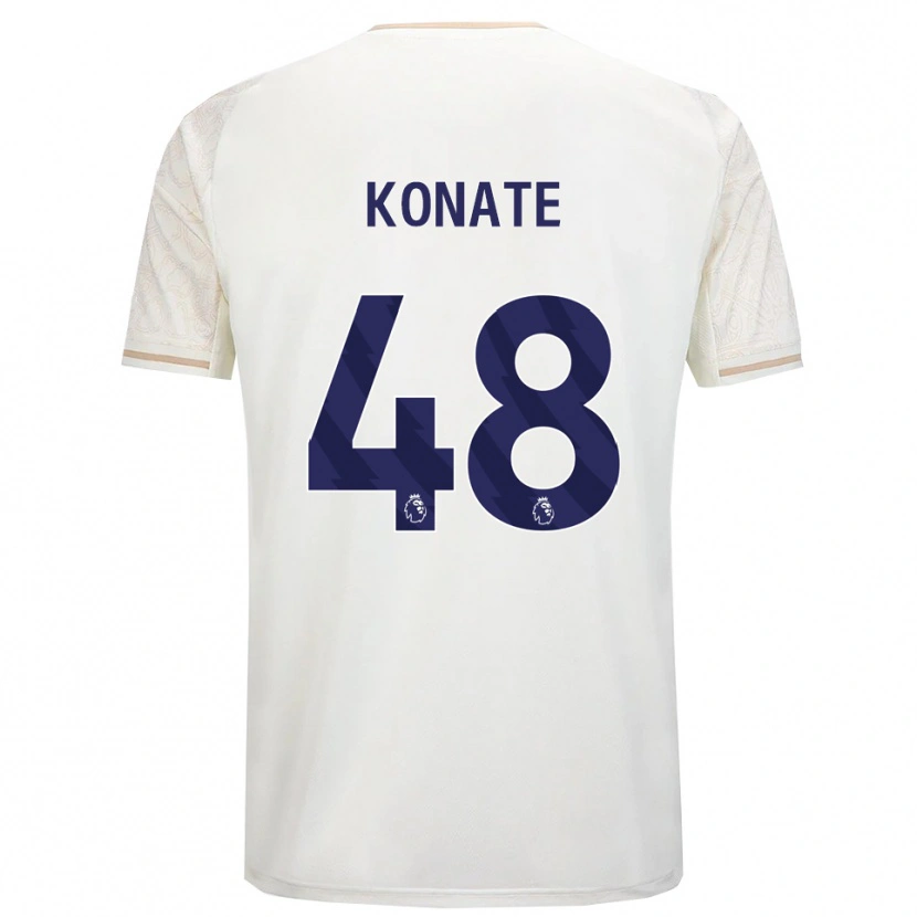 Danxen Dame Ateef Konaté #48 Off White Svart Bortetrøye Drakt Trøye 2025/26 Skjorter T-Skjorte