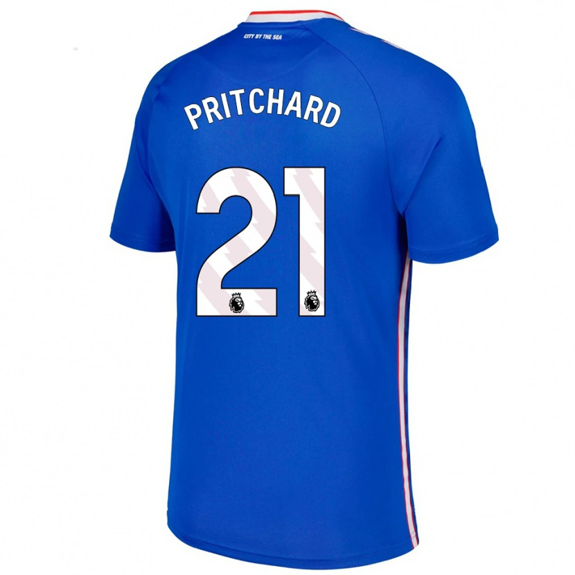 Danxen Dame Alex Pritchard #21 Blå Hvit Bortetrøye Drakt Trøye 2025/26 Skjorter T-Skjorte