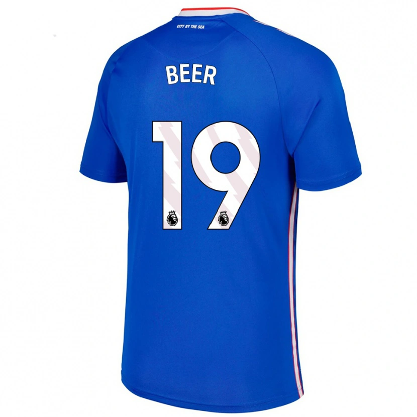 Danxen Dame Megan Beer #19 Blå Hvit Bortetrøye Drakt Trøye 2025/26 Skjorter T-Skjorte