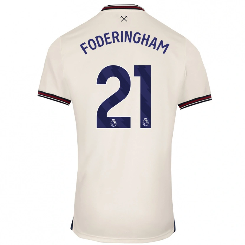 Danxen Dame Wes Foderingham #21 Off White Bortetrøye Drakt Trøye 2025/26 Skjorter T-Skjorte