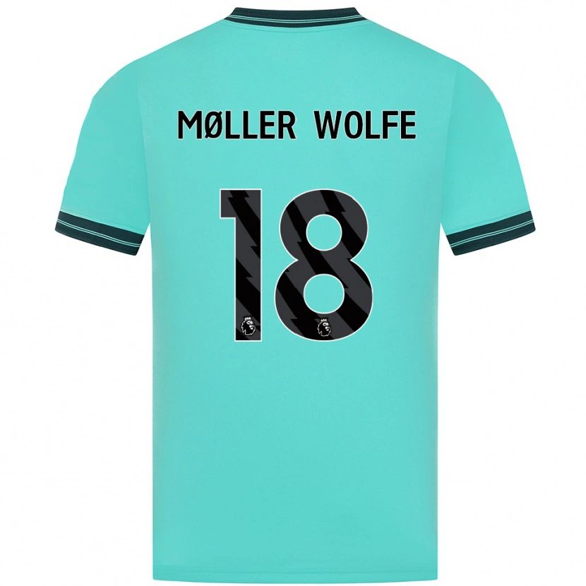 Danxen Dame David Møller Wolfe #18 Himmelsblå Grønn Bortetrøye Drakt Trøye 2025/26 Skjorter T-Skjorte