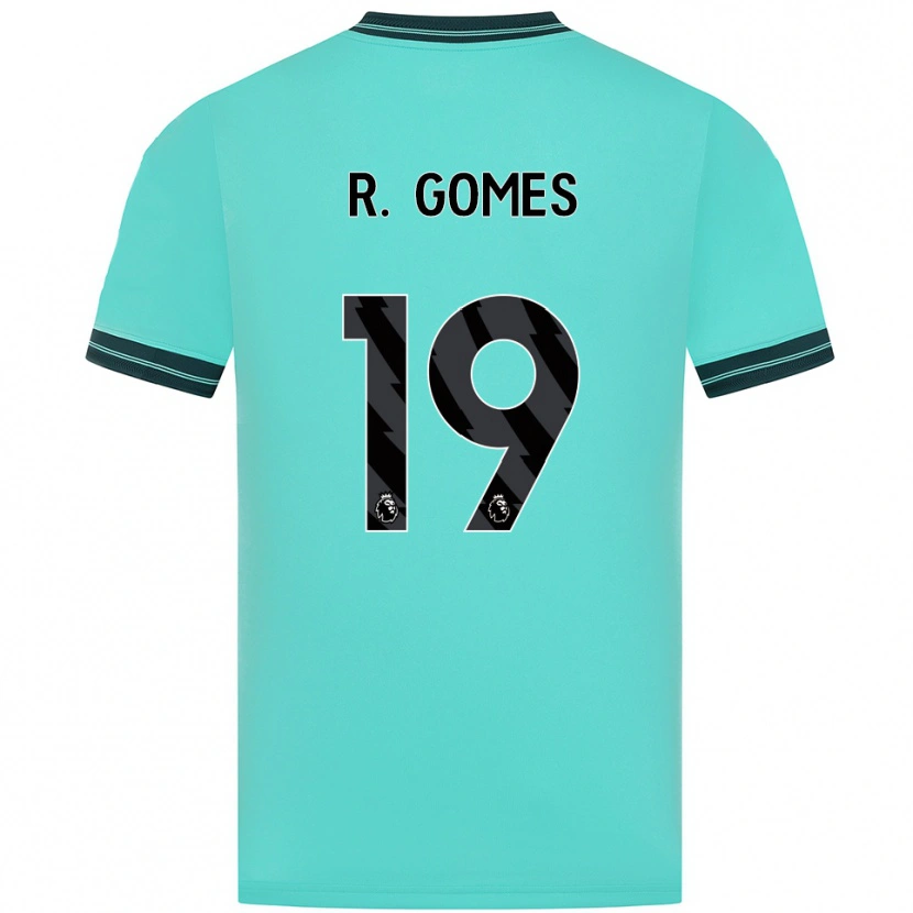 Danxen Dame Rodrigo Gomes #19 Himmelsblå Grønn Bortetrøye Drakt Trøye 2025/26 Skjorter T-Skjorte