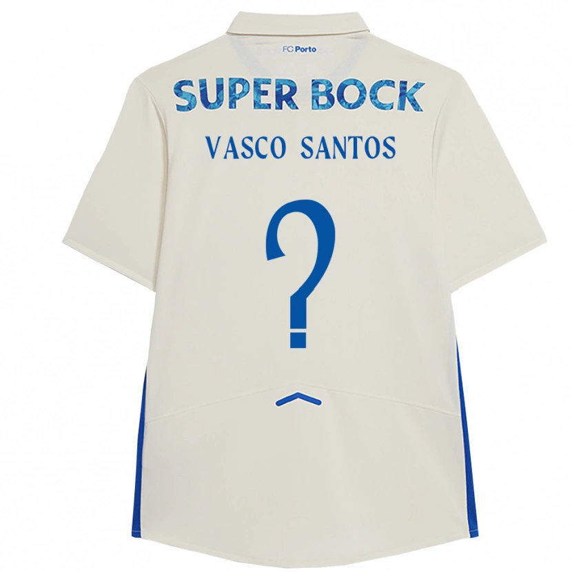 Danxen Dame Vasco Santos #0 Hvit Blå Tredje Sett Drakt Trøye 2025/26 Skjorter T-Skjorte