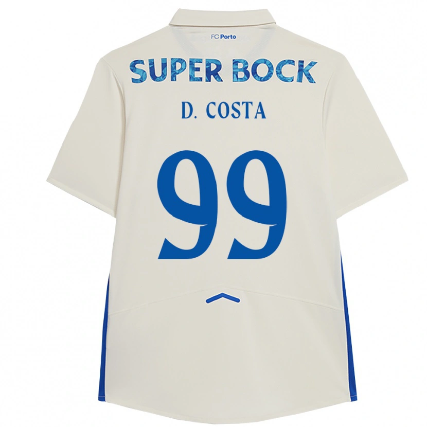 Danxen Dame Diogo Costa #99 Hvit Blå Tredje Sett Drakt Trøye 2025/26 Skjorter T-Skjorte
