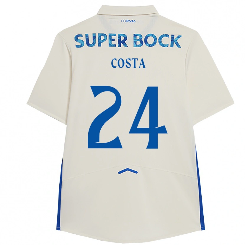 Danxen Dame João Costa #24 Hvit Blå Tredje Sett Drakt Trøye 2025/26 Skjorter T-Skjorte