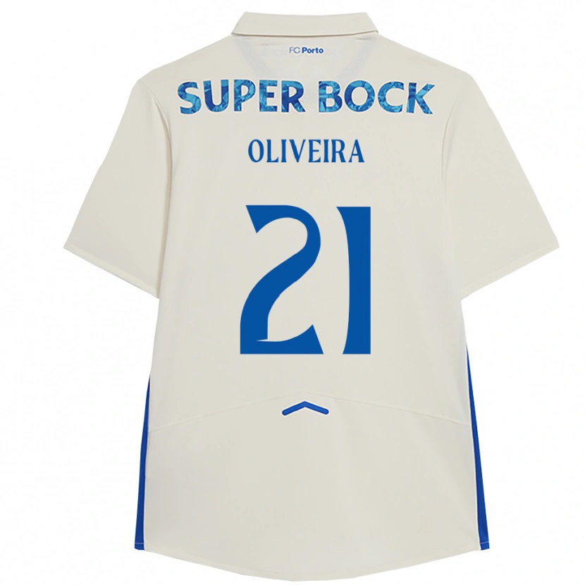 Danxen Dame Gonçalo Oliveira #21 Hvit Blå Tredje Sett Drakt Trøye 2025/26 Skjorter T-Skjorte
