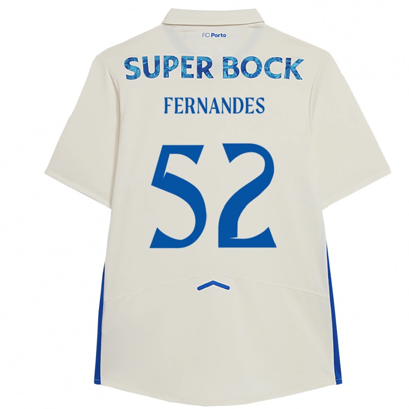 Danxen Dame Martim Fernandes #52 Hvit Blå Tredje Sett Drakt Trøye 2025/26 Skjorter T-Skjorte