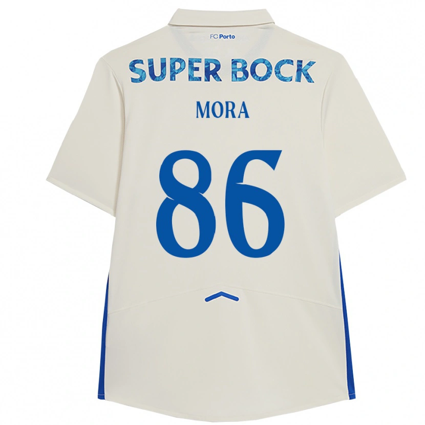Danxen Dame Rodrigo Mora #86 Hvit Blå Tredje Sett Drakt Trøye 2025/26 Skjorter T-Skjorte