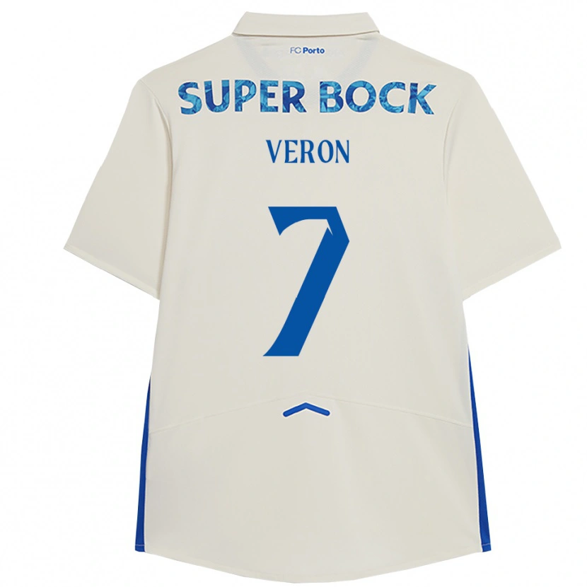 Danxen Dame Gabriel Veron #7 Hvit Blå Tredje Sett Drakt Trøye 2025/26 Skjorter T-Skjorte